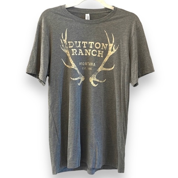 YELLOWSTONE | Dutton Ranch Montana Soft Grey Tee | Women’s Size Medium - Picture 1 of 5